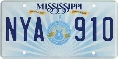 MS license plate NYA910