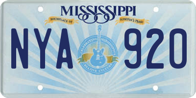 MS license plate NYA920