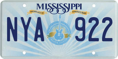 MS license plate NYA922