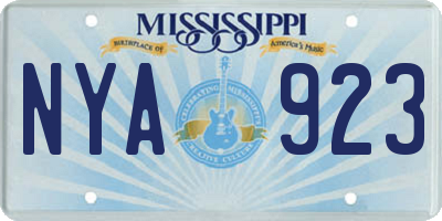 MS license plate NYA923