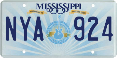 MS license plate NYA924