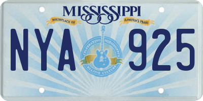 MS license plate NYA925