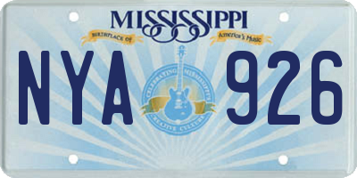 MS license plate NYA926