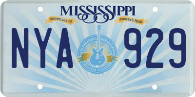 MS license plate NYA929