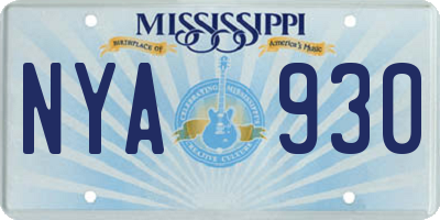 MS license plate NYA930