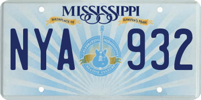 MS license plate NYA932