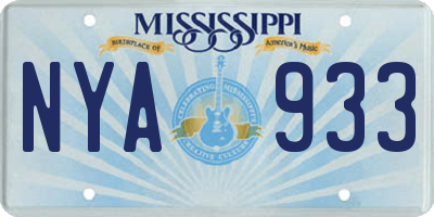 MS license plate NYA933