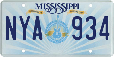 MS license plate NYA934