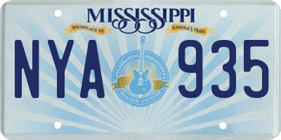 MS license plate NYA935