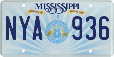 MS license plate NYA936