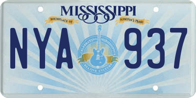 MS license plate NYA937