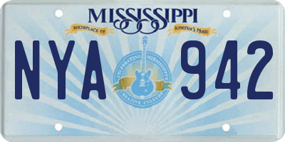 MS license plate NYA942