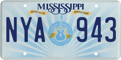 MS license plate NYA943