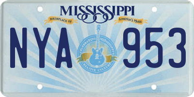 MS license plate NYA953