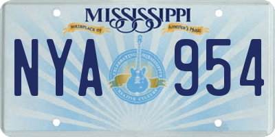 MS license plate NYA954