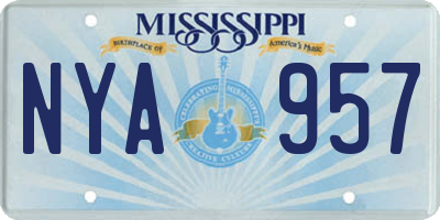 MS license plate NYA957