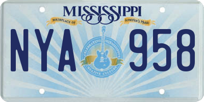 MS license plate NYA958
