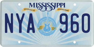MS license plate NYA960