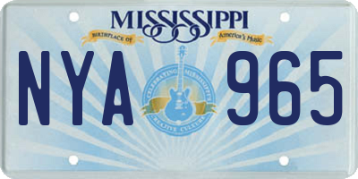 MS license plate NYA965