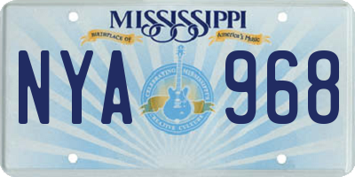 MS license plate NYA968