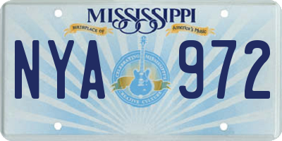 MS license plate NYA972