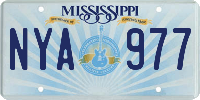 MS license plate NYA977