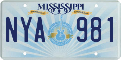 MS license plate NYA981