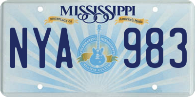 MS license plate NYA983