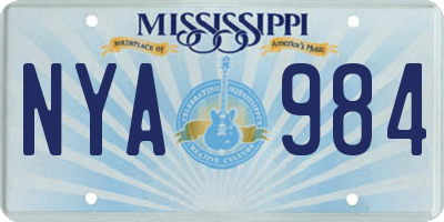 MS license plate NYA984