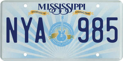 MS license plate NYA985