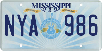 MS license plate NYA986