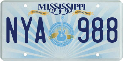 MS license plate NYA988