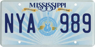 MS license plate NYA989
