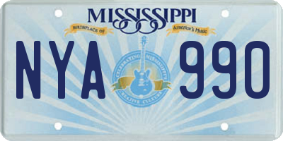 MS license plate NYA990