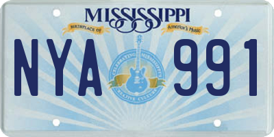 MS license plate NYA991