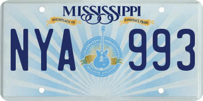 MS license plate NYA993