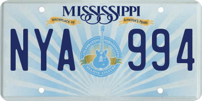 MS license plate NYA994