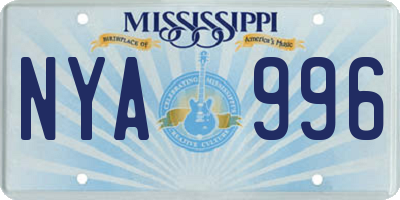 MS license plate NYA996