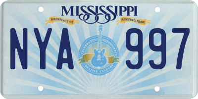 MS license plate NYA997