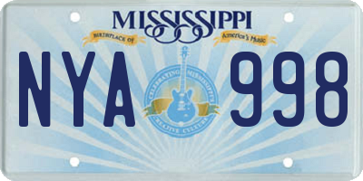 MS license plate NYA998