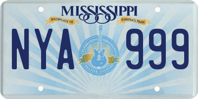 MS license plate NYA999