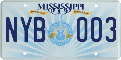 MS license plate NYB003