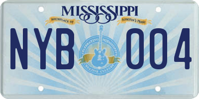 MS license plate NYB004