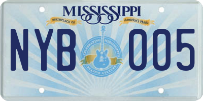 MS license plate NYB005