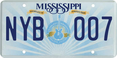 MS license plate NYB007