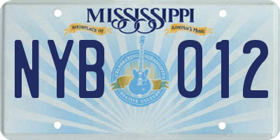 MS license plate NYB012