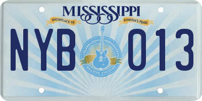 MS license plate NYB013