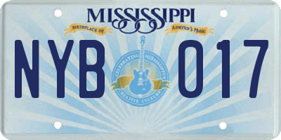 MS license plate NYB017