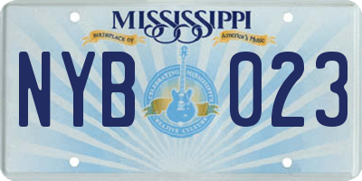 MS license plate NYB023