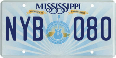 MS license plate NYB080